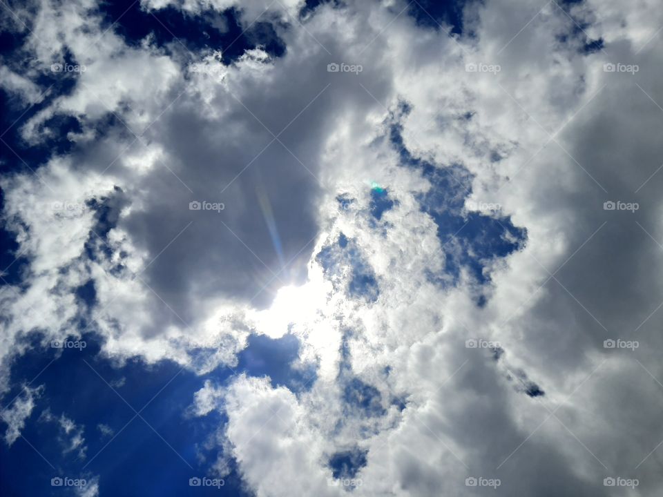 Sun between the clouds.