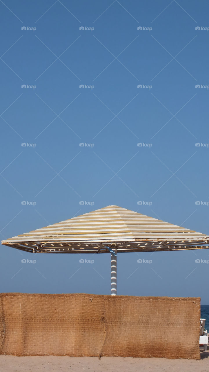 Beach umbrella in Greece 
