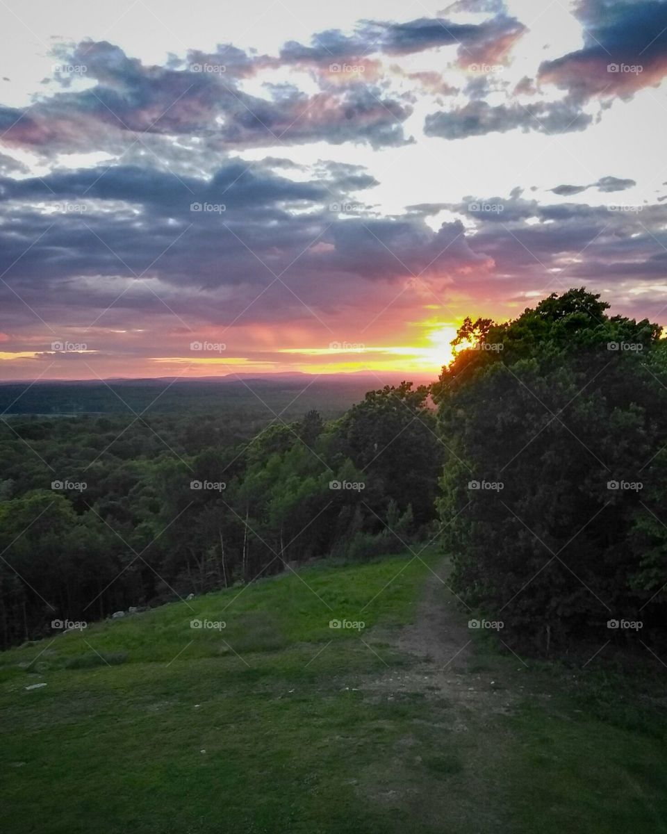 Sunset over Stratham Hill Park