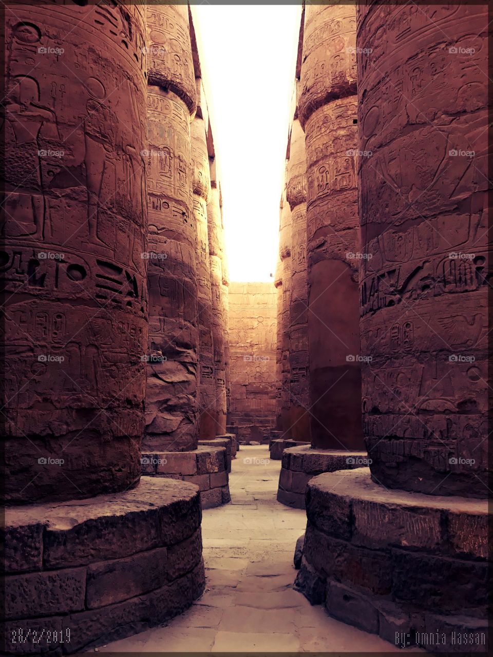 Sunrays through the ancient Karnak temple columns reflecting the ancient Egyptian pharaonic life into our modern life...my ancestors ❤️