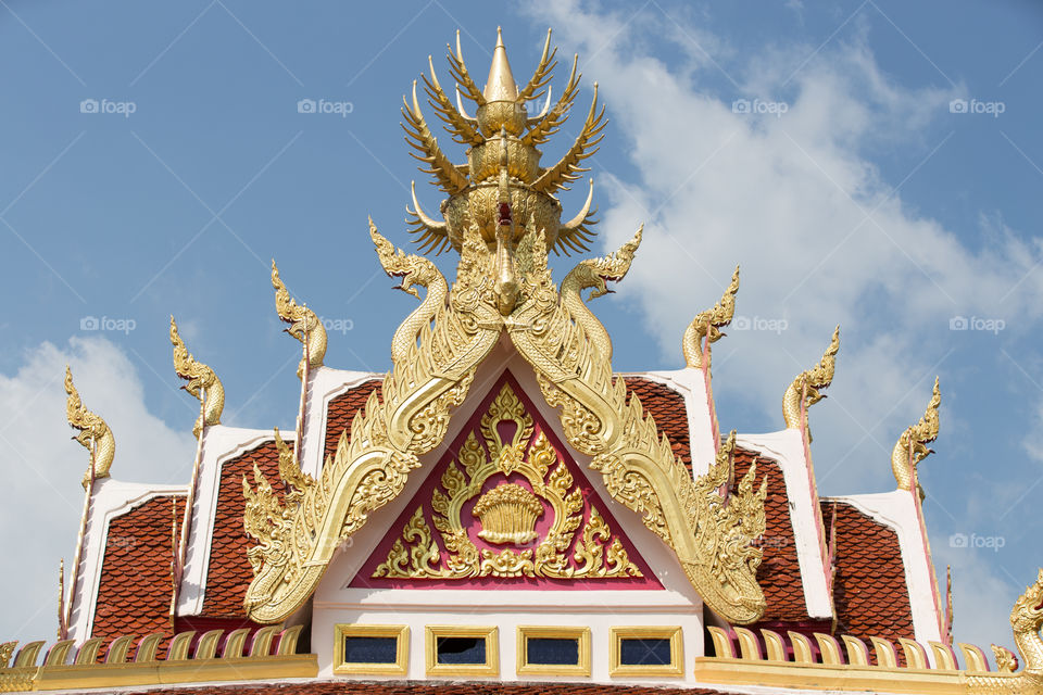 Roof of the temple in Thailand 