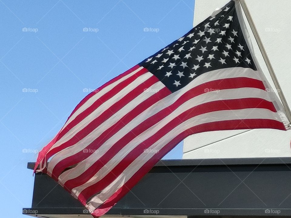 Torn American Flag