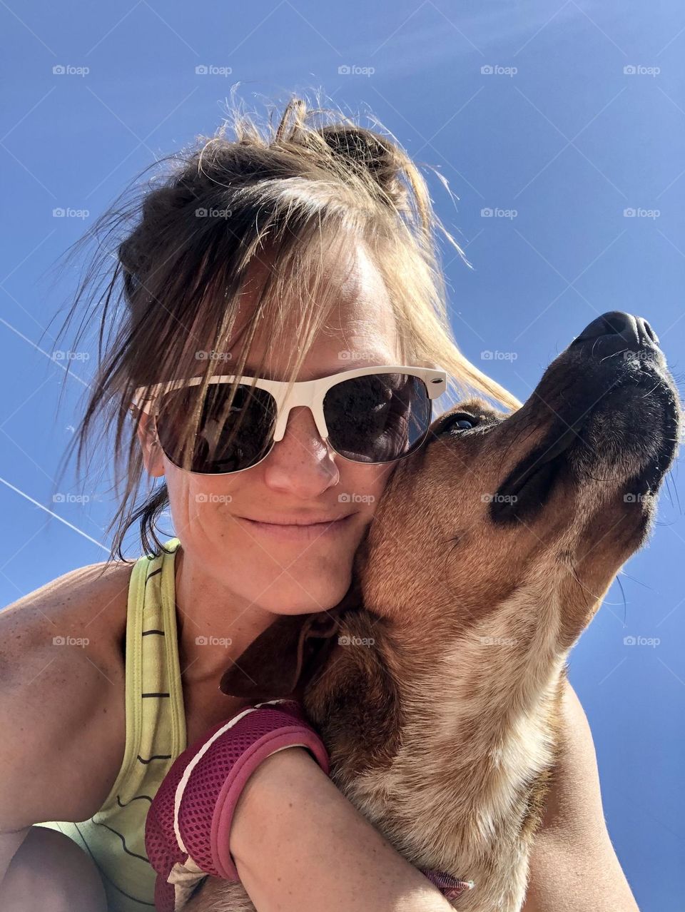 My dog and me soaking up the sun and sharing the special connection I hold dearly every day of his life 