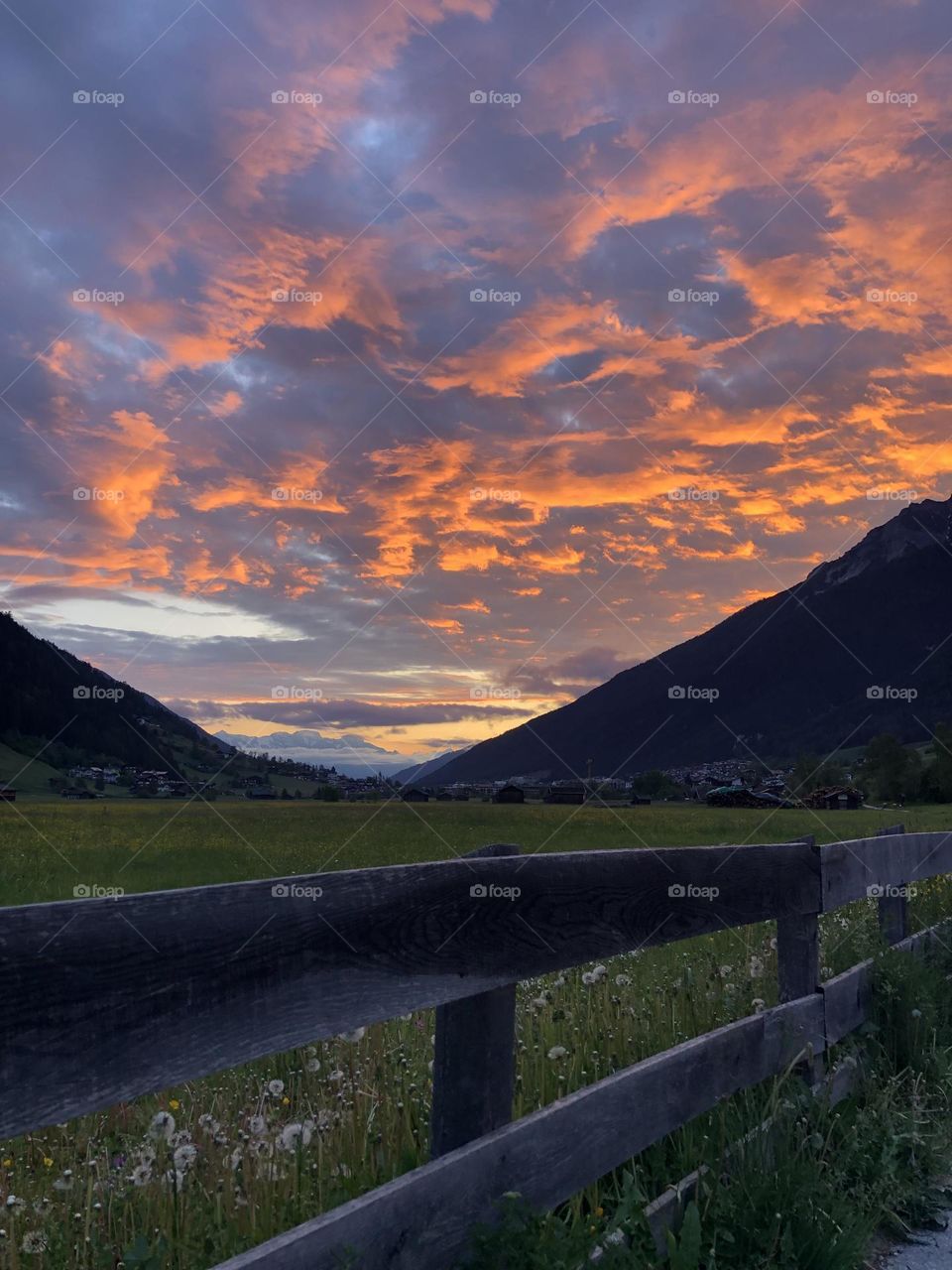 Sunrise over Beautiful Valley , Austrian Alps