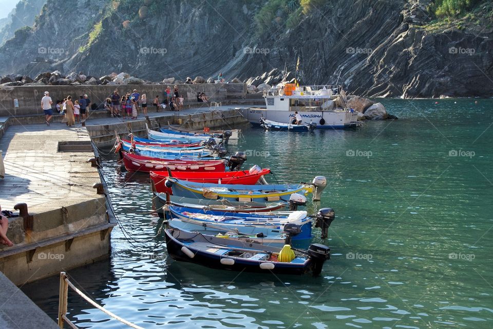 Small boats in the harbor