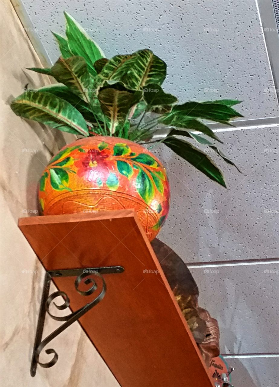 Painted Terra Cotta Flower Pot