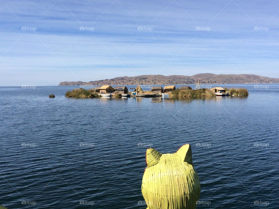 Floating Uros islands on Lake Titicaca, Peru