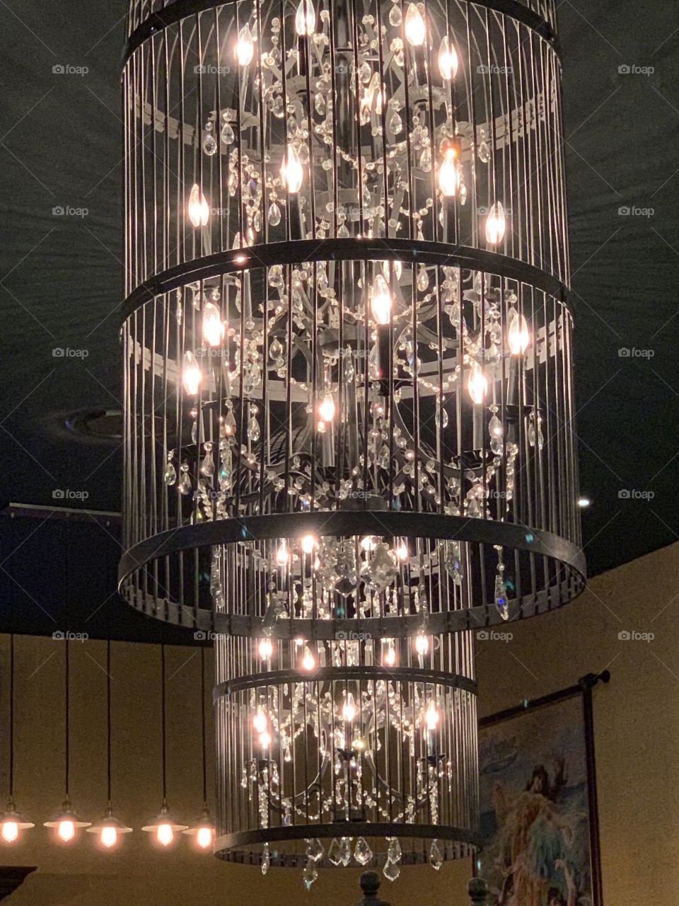 Lighting fixture in a restaurant 