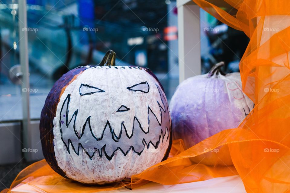 Painted pumpkin for Halloween