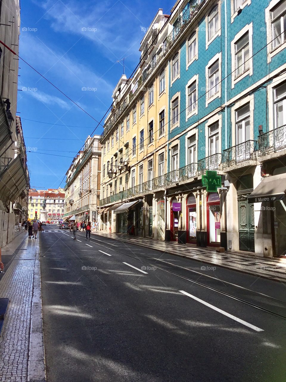 Downtown buildings and shops 