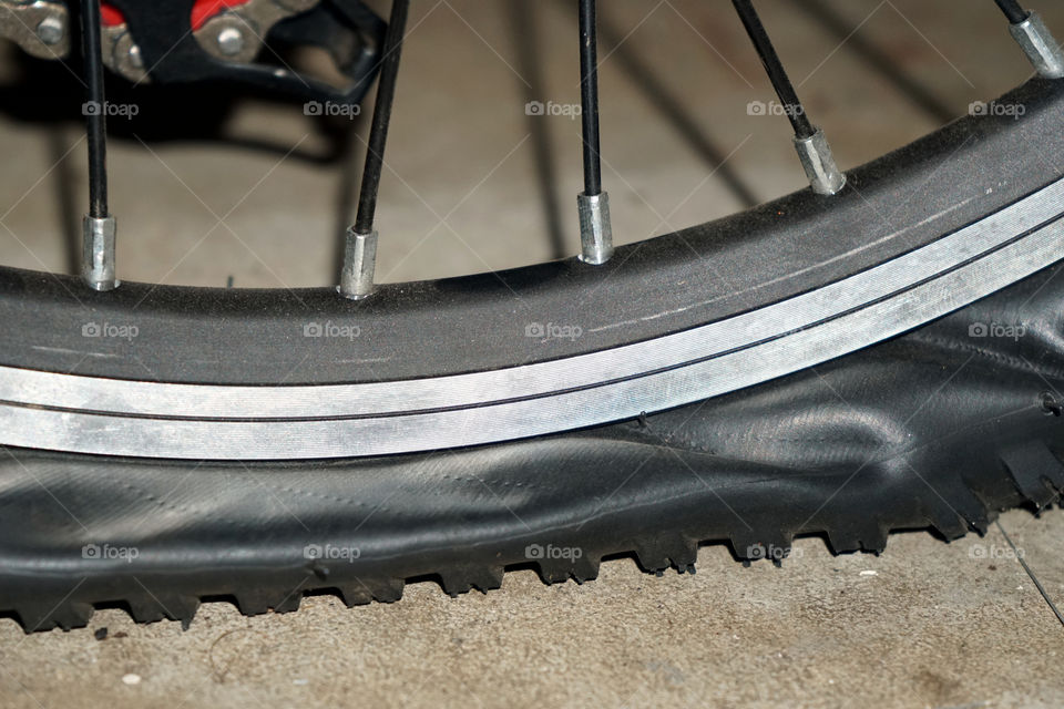 flat bicycle tyre