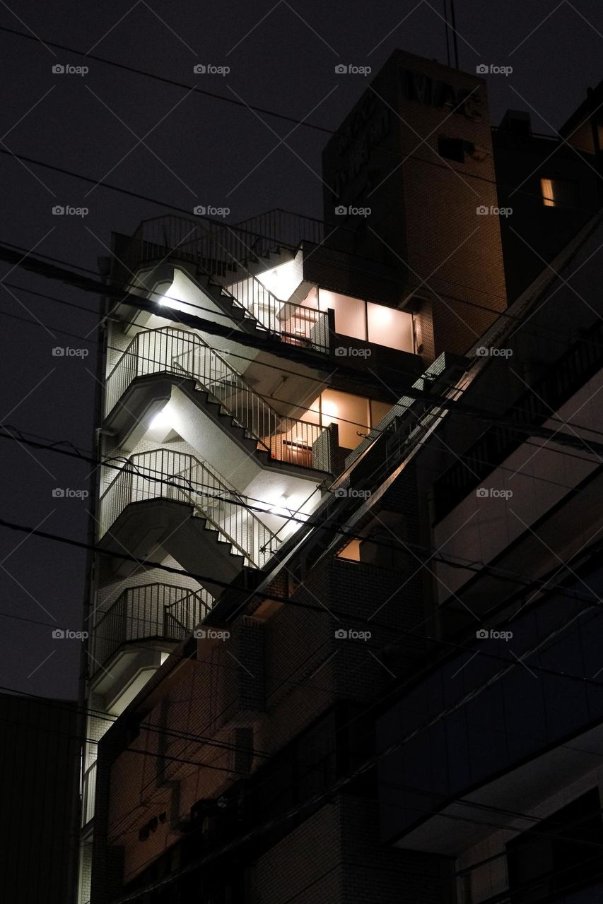 Buildings at night 