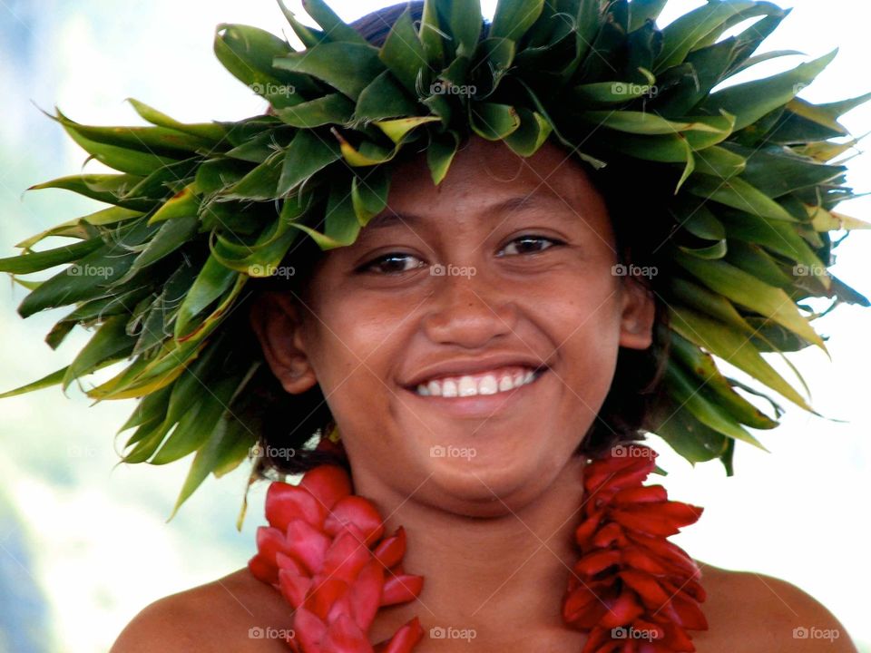 Tahitian boy, dance competion. A young boy wins in a dance competition in Papeete, Tahiti
