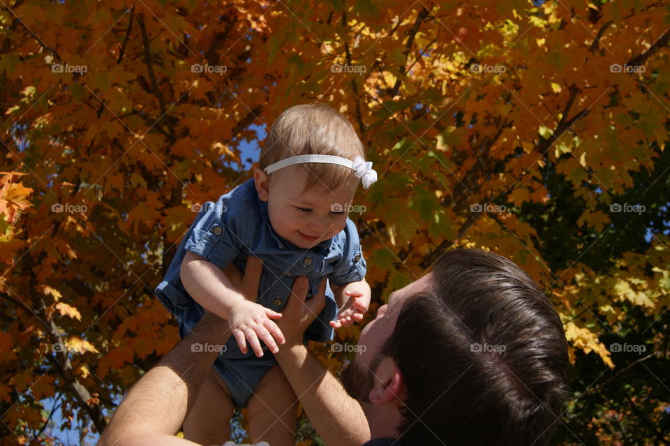 Father and daughter having fun