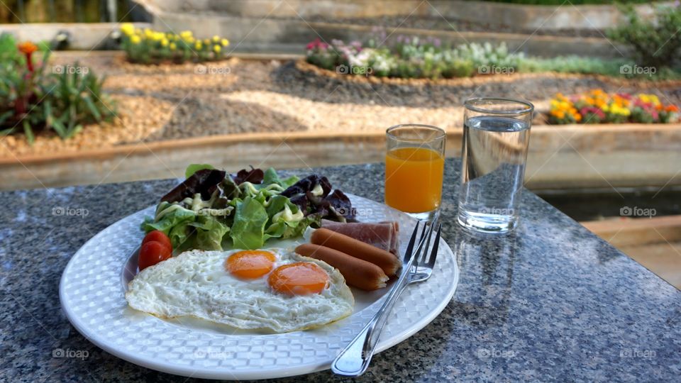 Breakfast at garden
