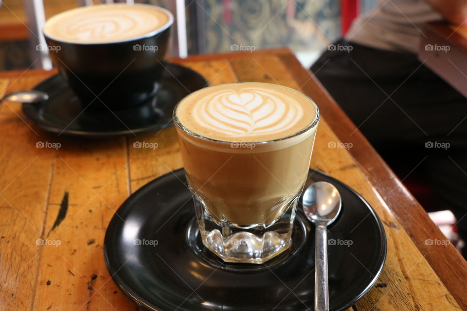 Handcrafted cortado in a glass