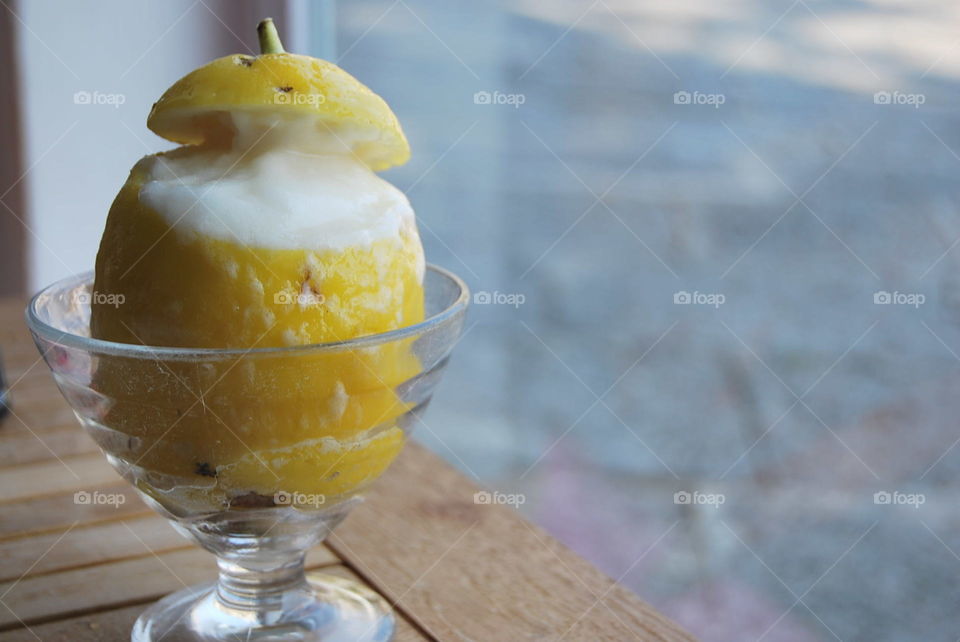 limoncello ice cream in Positano.