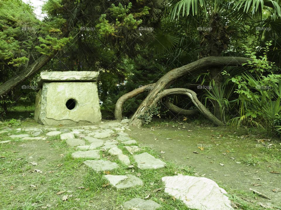 Dolmen in the park of the Riviera