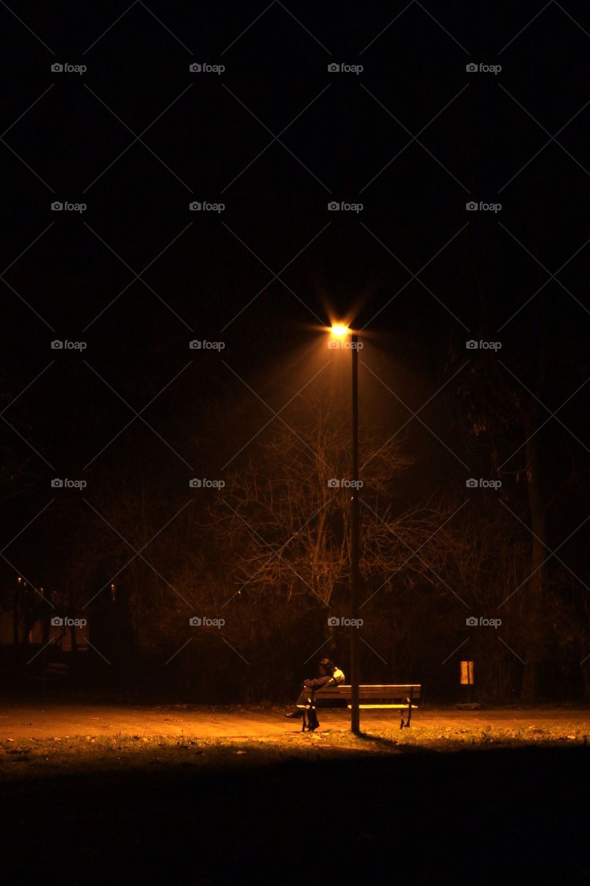 A lonely man in the park