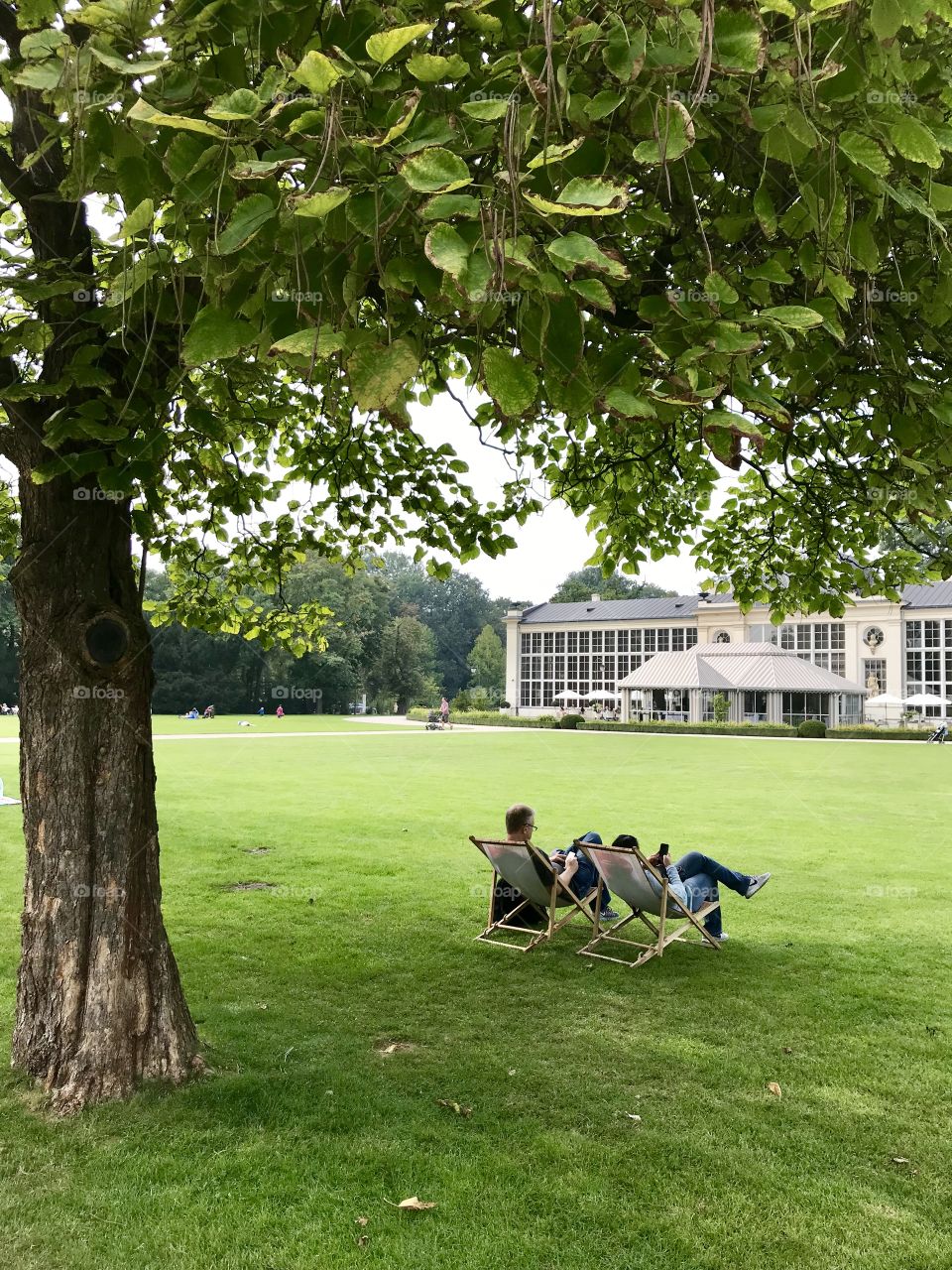 An outdoor leisure in Lazienki Krolewskie Park in Warsaw 