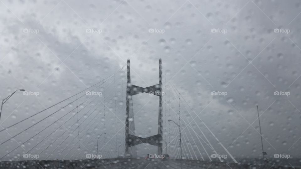 Bridge in rain