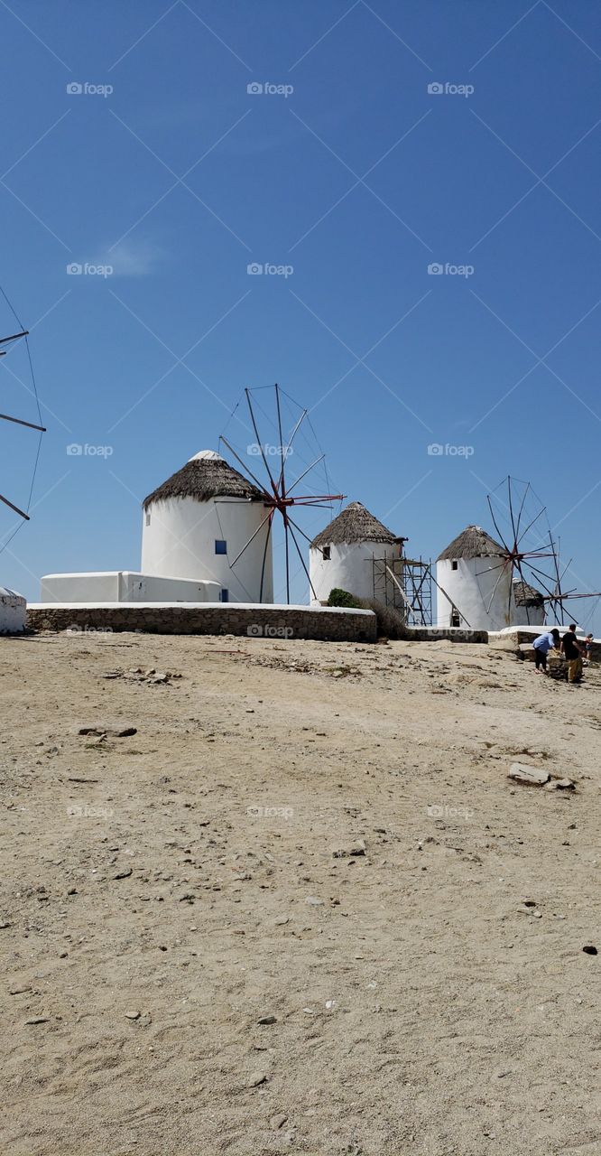 Windmills in Mykonos, Greece