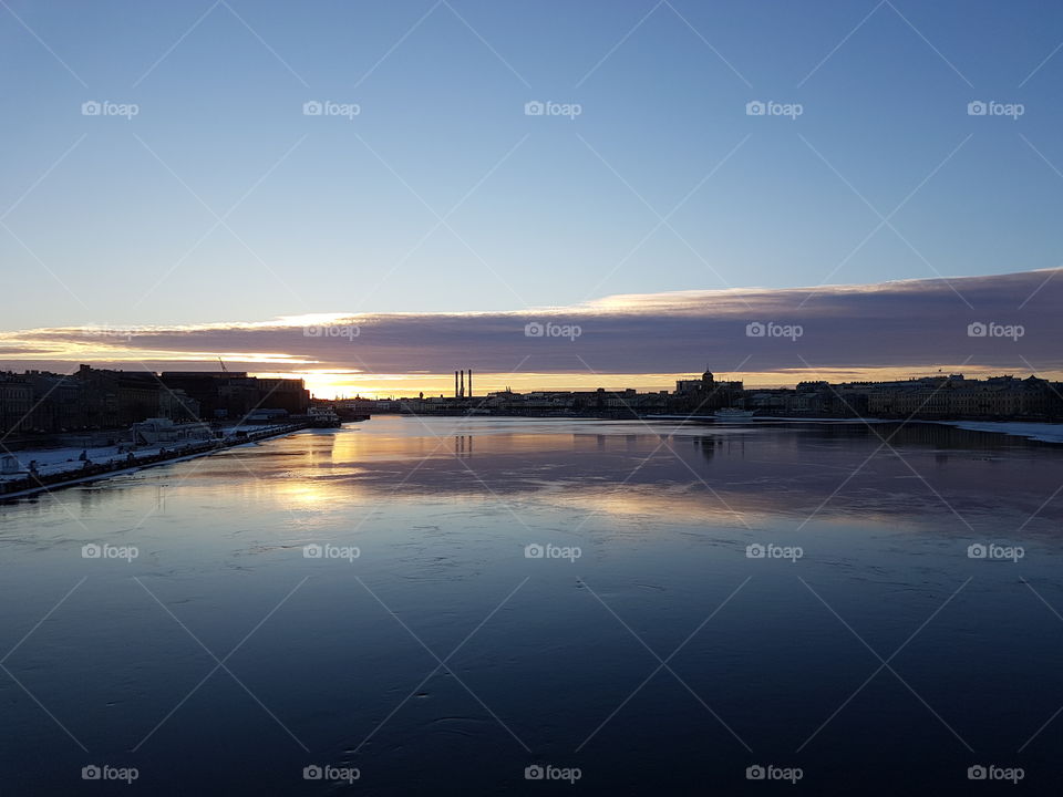 Sunset on the river